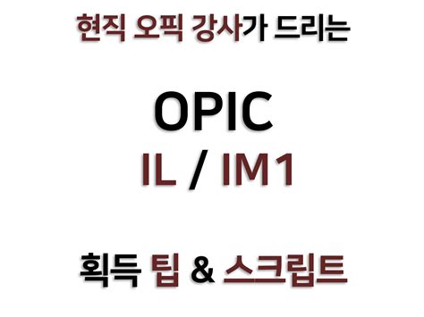 오픽 Il/Im1 돌발 인터넷 문제 스크립트 3가지 - opic il