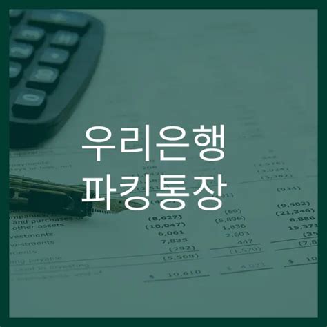 우리 은행 파킹 통장