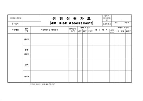 위험성평가표 엑셀