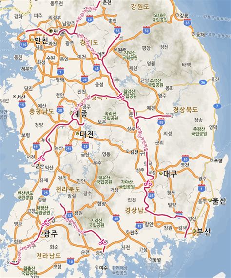 전국 자전거 도로 지도