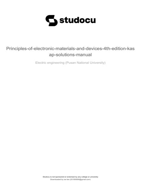 전자재료물성 및 소자공학 4판 솔루션 pdf