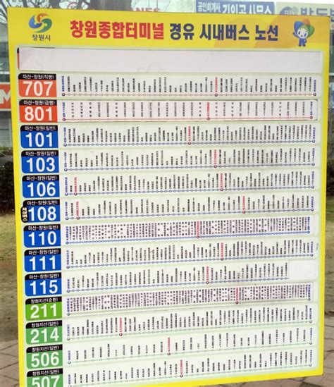 창원버스정보시스템 - 창원 버스 시간표