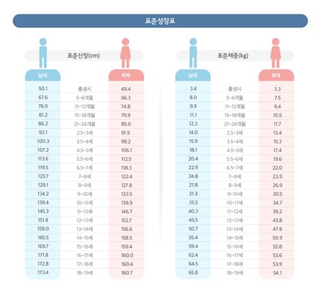 초등학생 평균키 2021년 성장발달표 미스구의 - 12 살 평균 키