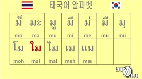 태국어모음4 장모음 이 ี - 태국어 모음