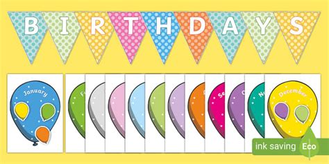 👉 Balloon Classroom Birthday Display Pack Twinkl