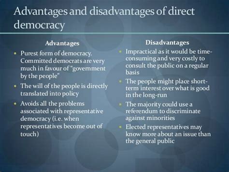 👍 Direct democracy advantages and disadvantages. Direct Democracy vs