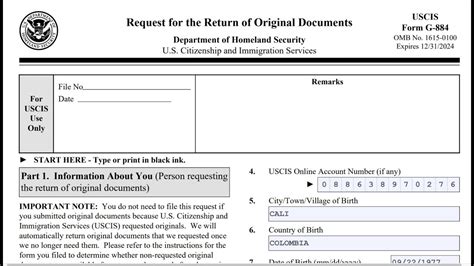 📜 How to Retrieve Your Original Documents from USCIS Form G884 Guide