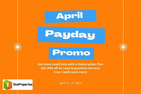 🚨 PROMO ALERT! APRIL PAYDAY PROMO! APRIL 15 - 21!