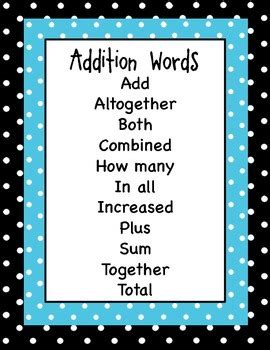 ++ 50 ++ keywords for addition 243192Keywords for addition problems
