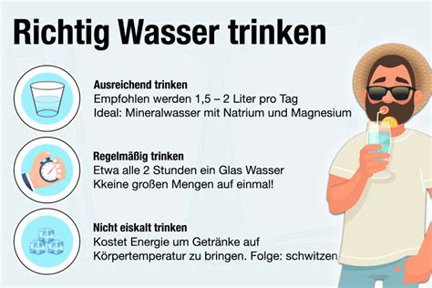   Trinke langsam und mit Wasser