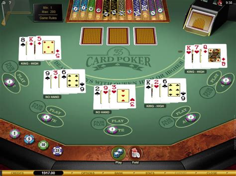 3 card poker free online game