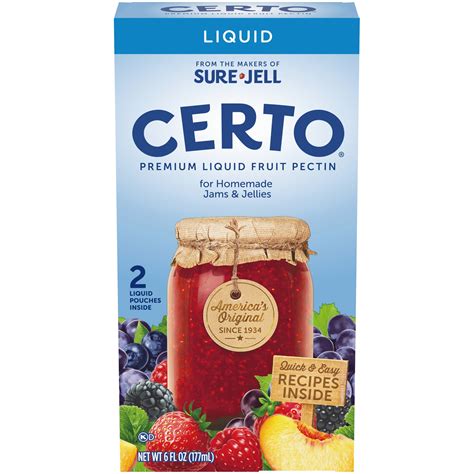  Certo, a brand of fruit pectin often used in jam and jelly making, has gained popularity as a potential method