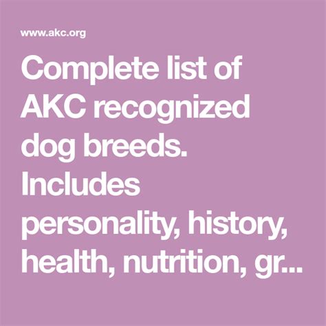  Complete list of AKC recognized dog breeds