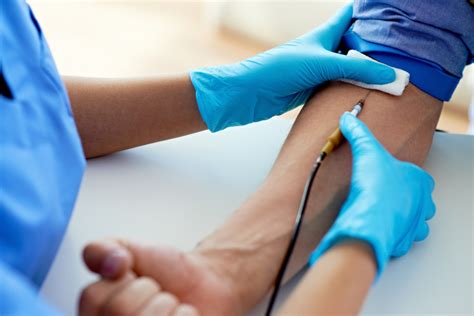  During a blood test, a health care professional will take a blood sample from a vein in your arm, using a small needle