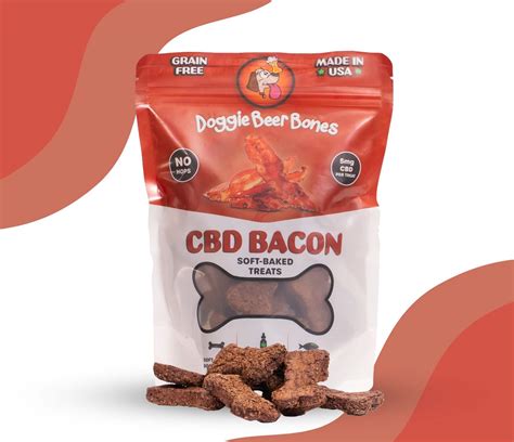  Each bag of our grain-free CBD bacon flavored soft-baked dog treats contain 5mg of full-spectrum CBD oil and about 30 total treats