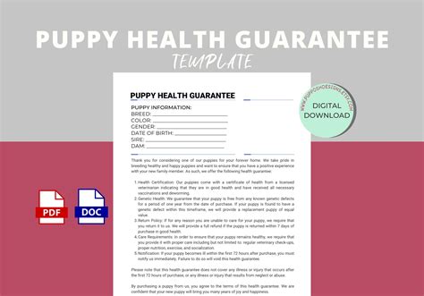  Health Guarantee We offer a veterinary cleared 2 year genetic health guarantee so you can have confidence in your puppies health