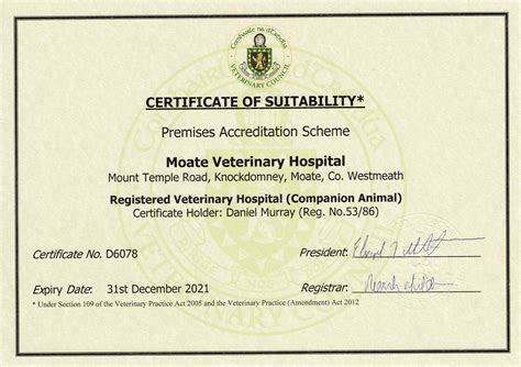  Health certificate from licensed vet