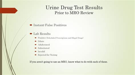  If the lab determines you have adulterated or substituted your specimen, your drug test result will be a refusal