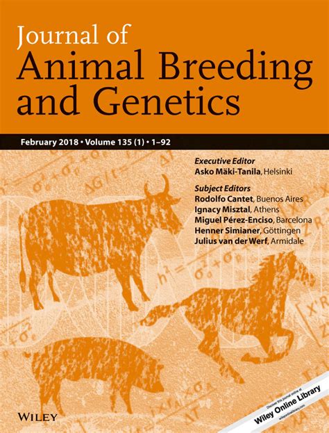  Journal of Animal Breeding and Genetics