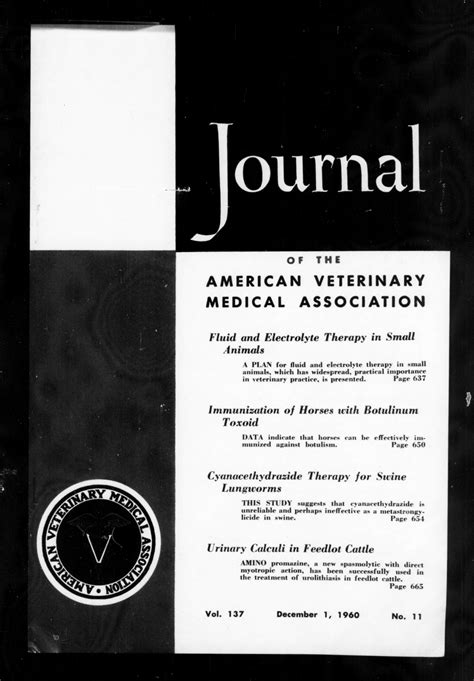  Journal of the American Veterinary Medical Association, 11 , 