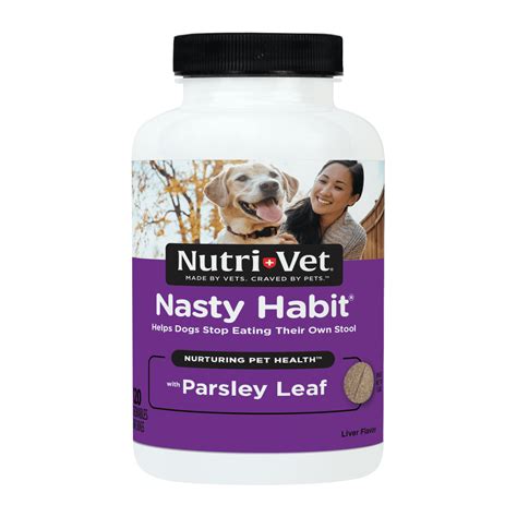  Nutri-Vet Nasty Habit Chewable Tablets for Dogs As pet owners, we all know that dogs can develop some not-so-pleasant habits, such as chewing on furniture or even their own paws