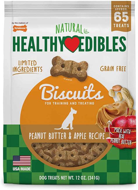  Our peanut butter and apple flavor is wildly popular and the consistency is delightfully crunchy but not too hard for elder dogs, etc