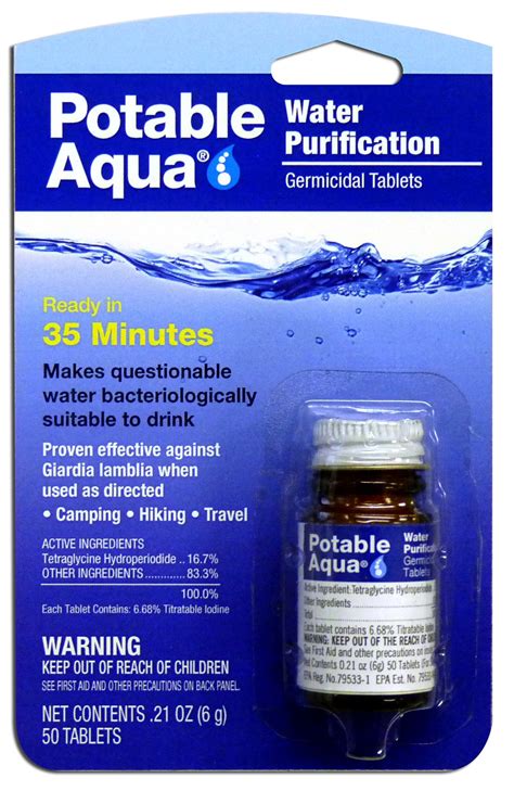  Potable Aqua pills are easy to use and can be purchased without a prescription