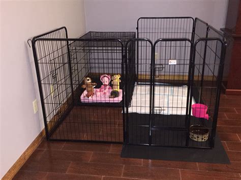  Puppy Play Pen—A puppy play pen is nice to have to connect to the crate, so he can have some room to exercise while you are away