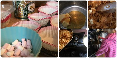  She mentioned making them previously with golden syrup and suggested we added some mini-marshmallows to make them pretty