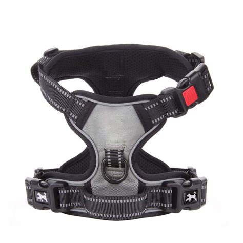  The Health Harness is designed with dual D rings and double zink alloy buckles to provide a safe, no-choke, no-pull walk