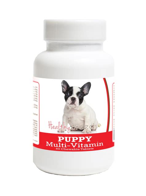  The Healthy Breeds French Bulldog Puppy Dog Multivitamin Tablet is an excellent supplement to help ensure that your pup is receiving all the necessary vitamins and minerals to support their health and development