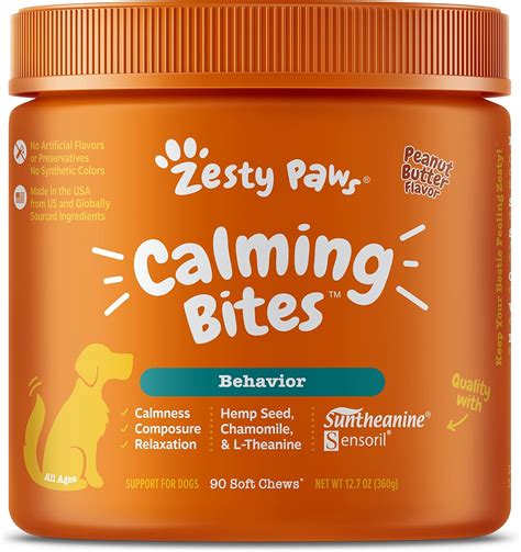  The calm chews also include soothing chamomile