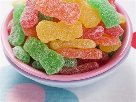 The gummies are lightly coated in sugar and come in a variety of fruity flavors