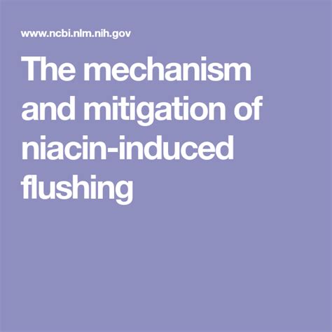  The mechanism and mitigation of niacin-induced flushing