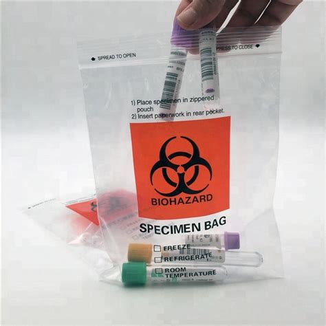  The observer then places the absorption pad in the specimen bag and closes it with the security seal, which has a barcode and serial number printed on it