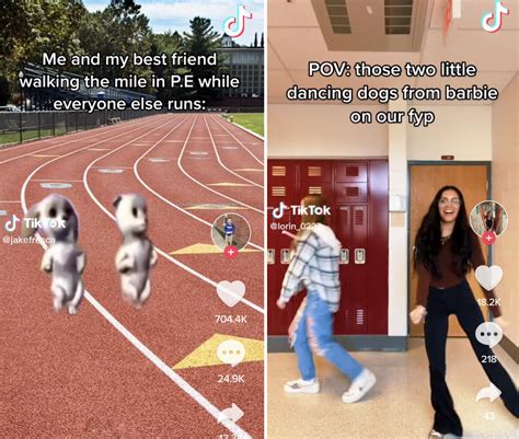  TikTok creators have started building a meme out of a superimposed clip of two dancing animated dogs