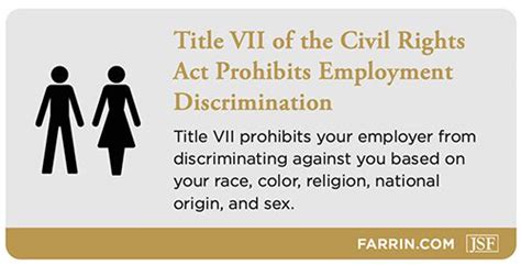  Title VII prohibits employer discrimination based on race, color, religion, sex, or national origin