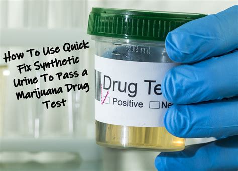  Using synthetic urine, such as Quick Fix, to pass drug tests carries significant risks