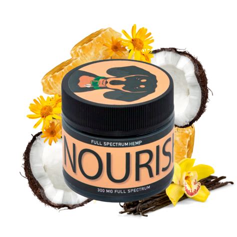  Vanilla has been added to our Nourish CBD salve for dogs, making it a fantastic dog paw balm
