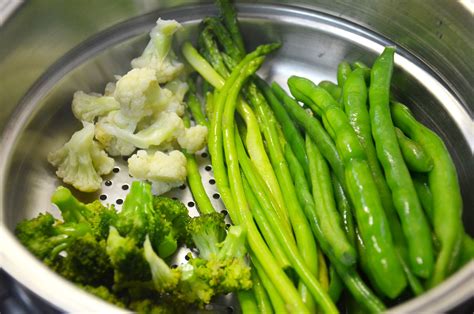  Vegetables: Steam or boil the vegetables until they are soft