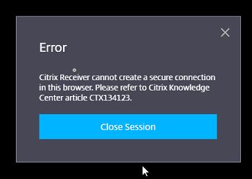  Vplaces Citrix Receiver Cannot Create a Secure Connection