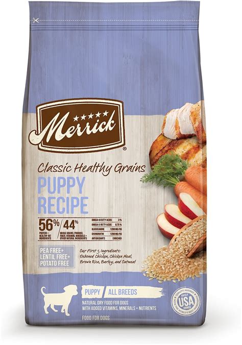  What sets Merrick Classic Healthy Grains Puppy Recipe apart is its inclusion of whole grains like brown rice and barley