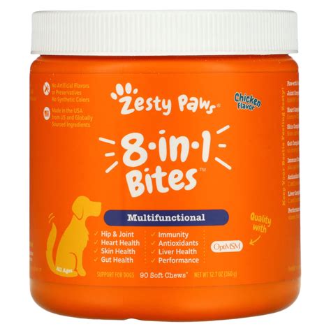  With Zesty Paws 8-in-1 Bites, you have a convenient way to ensure your pup is getting the vitamins they need