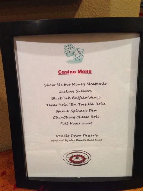  casino dinner menu/irm/techn aufbau