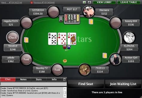  pokerstars play money tables