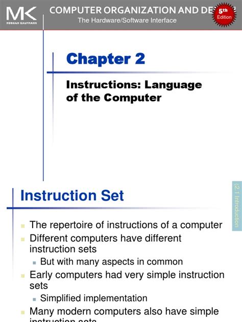 - Chapter 2 : Instructions - Language of the Computer