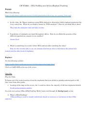 . Activity: CSI Wildlife This module uses DNA profiling to...