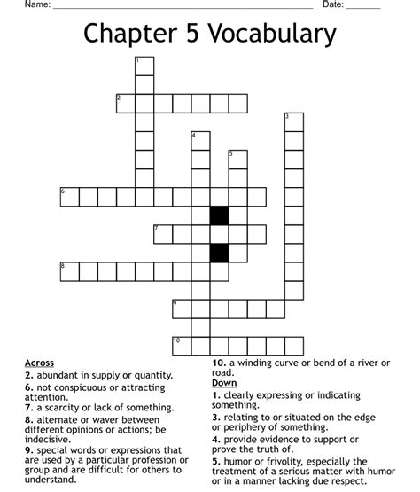 ..Chapter 5 Vocabulary Crossword.. WordMint