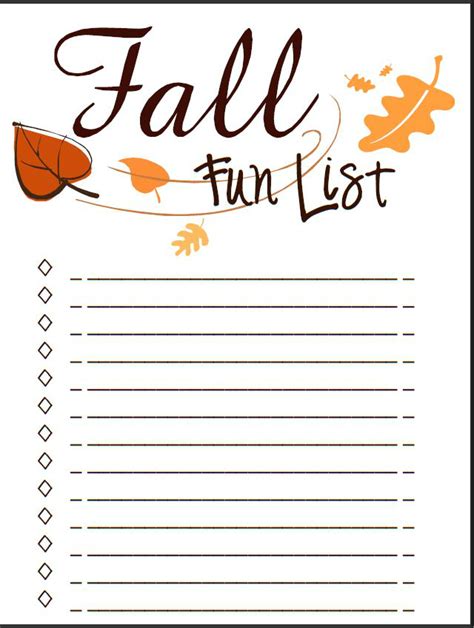 .Autumn Bucket List Printable Spool and Spoon. Fall bucket list