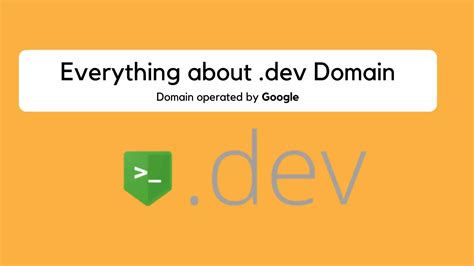 .dev domain. The .dev domain is short for ‘development’, so while it’s great for technology projects and companies, it doesn’t have to be limited to the tech sphere. Anyone over 18 can register a .dev domain, but if you’re a ‘dev’, it’s perfect for you. It’s a secure domain too. It’s included on Chrome’s HTTP Strict Transport Security ... 